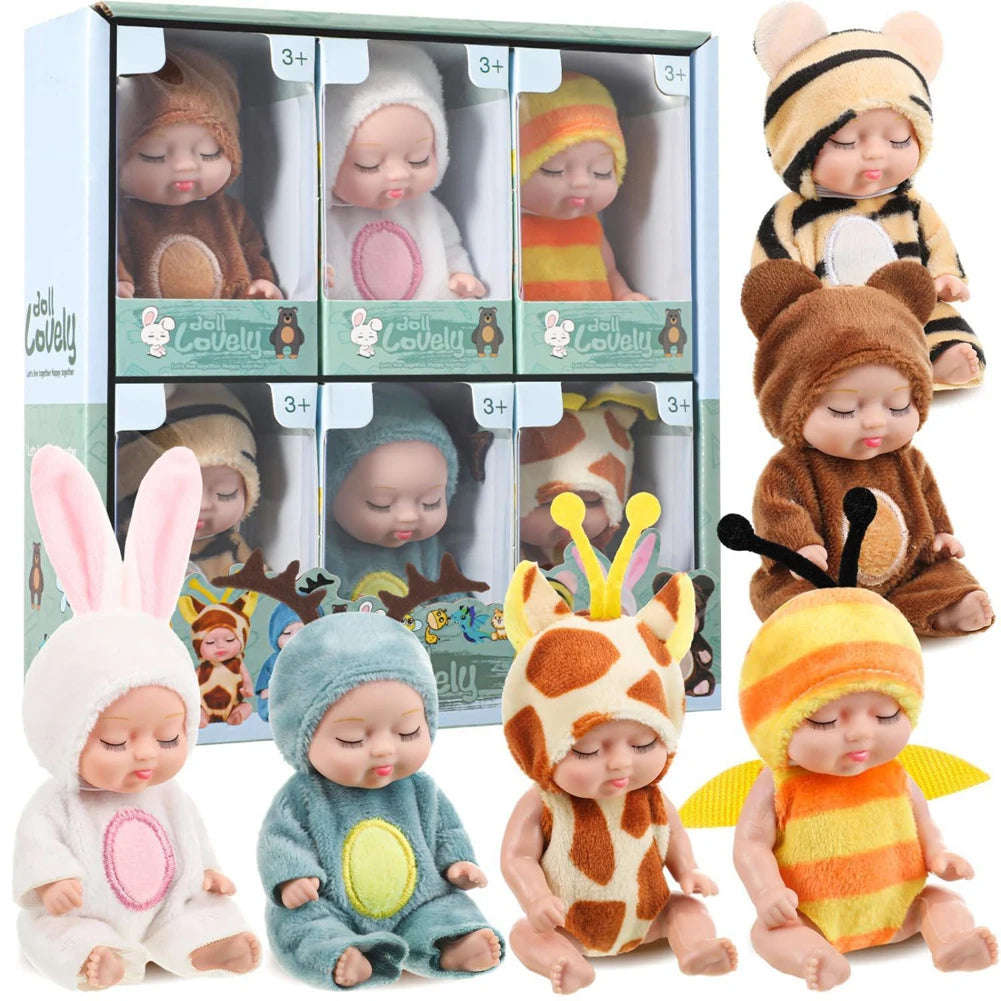 6Pcs Reborn  Princess Dolls with Clothes Accessories