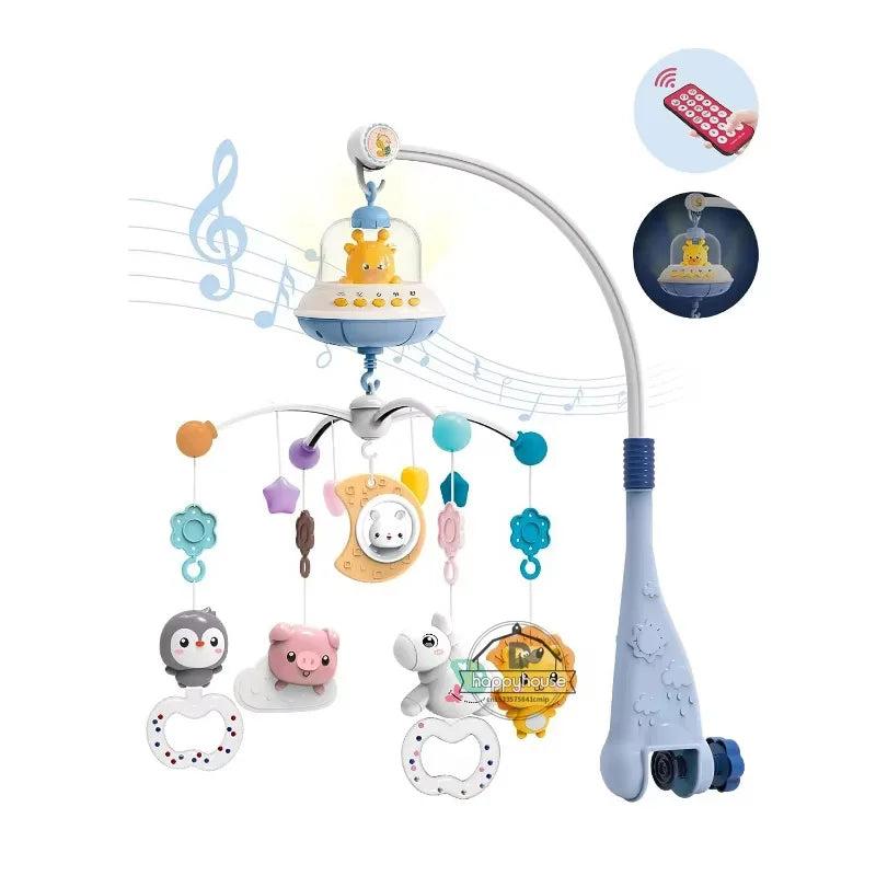Musical Baby Crib with Lights and Music Projection