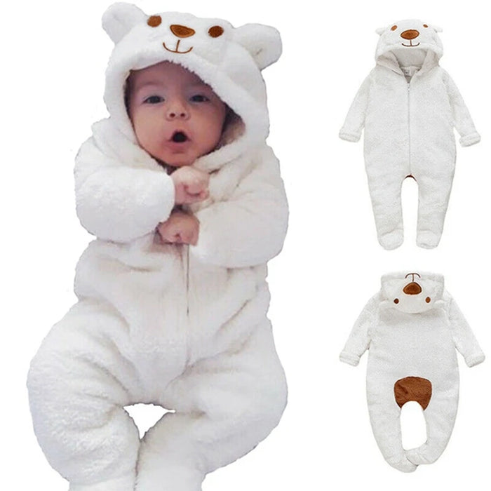 Kids Bear Hooded Romper Jumpsuit