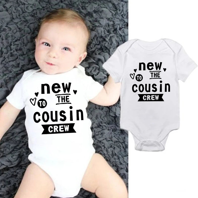 New To The Cousin Crew Print Newborn Bodysuit