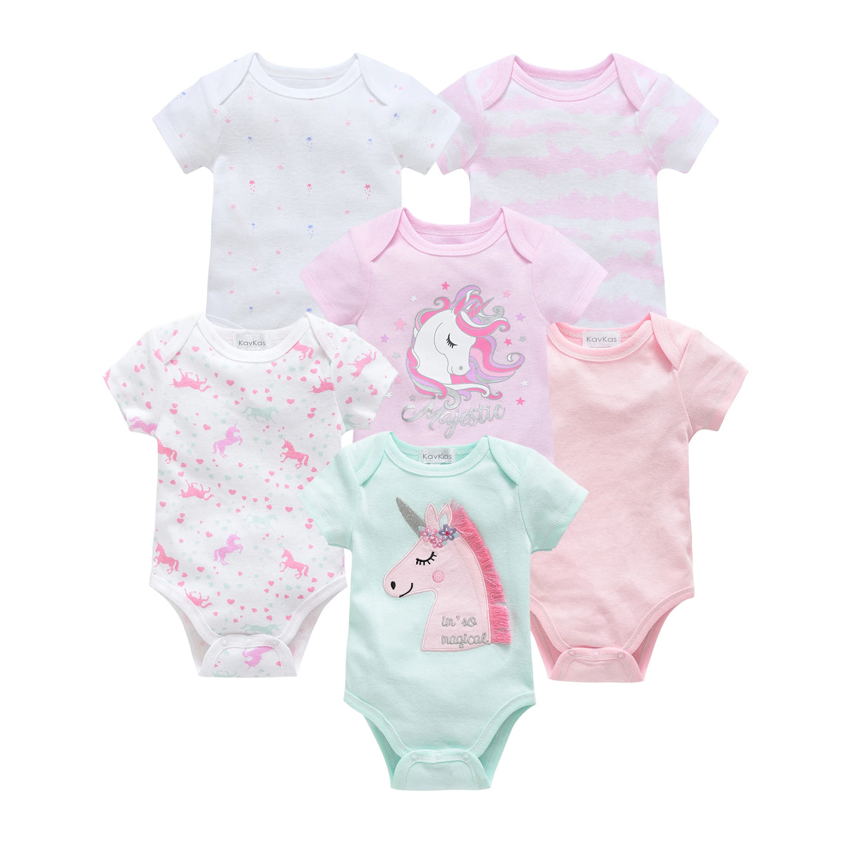 Baby Girls Cotton Short Sleeve Bodysuit (0-12 Months)
